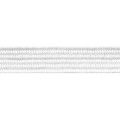 Резиновые нити с текстильным покрытием, шир. 6 мм ( упак.55 м/уп), цв.-белый - купить в Новокуйбышевске. Цена: 210.75 руб.