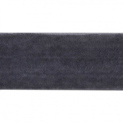 Лента бархатная нейлон, шир.25 мм, (упак. 45,7м), цв.189-т.серый - купить в Новокуйбышевске. Цена: 981.09 руб.