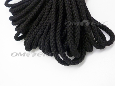 Шнур В-035 4 мм круп.плетение 100 м черный - купить в Новокуйбышевске. Цена: 156.40 руб.