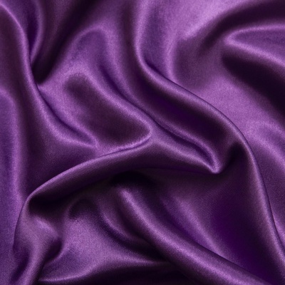 Поли креп-сатин 19-3536, 125 (+/-5) гр/м2, шир.150см, цвет фиолетовый - купить в Новокуйбышевске. Цена 155.57 руб.