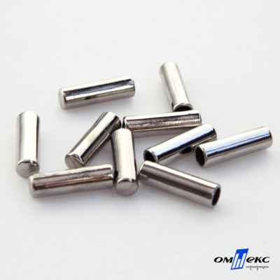 06033-Наконечник для шнура металл, отв. 4 мм, цв. никель - купить в Новокуйбышевске. Цена: 6.08 руб.