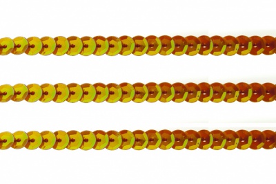 Пайетки "ОмТекс" на нитях, CREAM, 6 мм С / упак.73+/-1м, цв. 88 - оранжевый - купить в Новокуйбышевске. Цена: 300.55 руб.