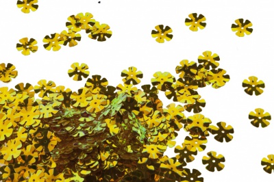 Пайетки "ОмТекс" россыпью,DOUBLE SIDED GOLD,цветок 14 мм/упак.50 гр, цв. 0460-золото - купить в Новокуйбышевске. Цена: 80.93 руб.