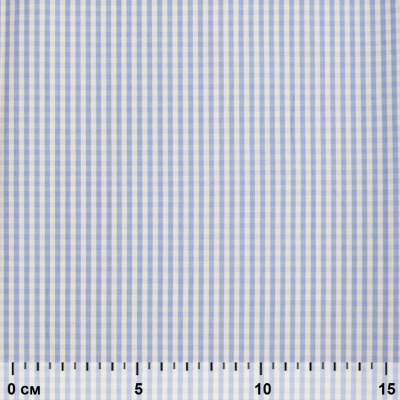 Ткань сорочечная Клетка Виши, 115 г/м2, 58% пэ,42% хл, шир.150 см, цв.2-голубой, (арт.111) - купить в Новокуйбышевске. Цена 306.69 руб.