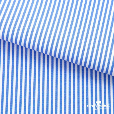 Ткань сорочечная Полоска Кенди, 115 г/м2, 58% пэ,42% хл, шир.150 см, цв.3-синий, (арт.110) - купить в Новокуйбышевске. Цена 306.69 руб.