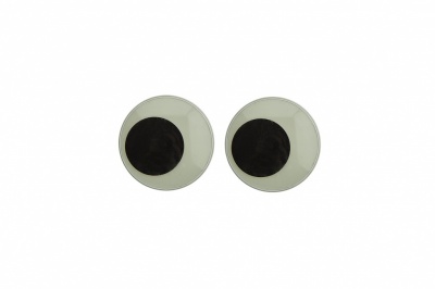 Глазки для игрушек, круглые, с бегающими зрачками, 10 мм/упак.50+/-2 шт, цв. -черно-белые - купить в Новокуйбышевске. Цена: 35.20 руб.