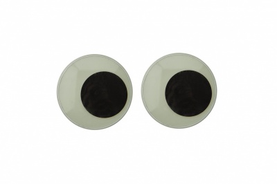 Глазки для игрушек, круглые, с бегающими зрачками, 24 мм/упак.50+/-2 шт, цв. -черно-белые - купить в Новокуйбышевске. Цена: 60.32 руб.