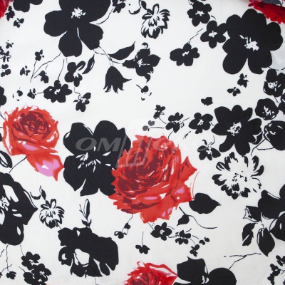 Плательная ткань "Фламенко" 22.1, 80 гр/м2, шир.150 см, принт растительный - купить в Новокуйбышевске. Цена 239.03 руб.