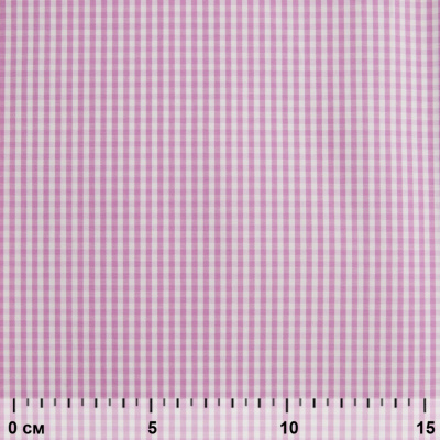 Ткань сорочечная Клетка Виши, 115 г/м2, 58% пэ,42% хл, шир.150 см, цв.1-розовый, (арт.111) - купить в Новокуйбышевске. Цена 306.69 руб.