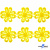 Кружево гипюр "Ромашка" 0575-1169, шир. 25 мм/уп.13,7 м, цвет 8208-жёлтый - купить в Новокуйбышевске. Цена: 289.76 руб.
