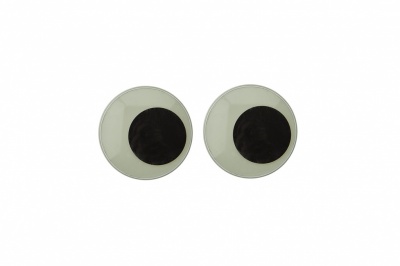 Глазки для игрушек, круглые, с бегающими зрачками, 15 мм/упак.50+/-2 шт, цв. -черно-белые - купить в Новокуйбышевске. Цена: 46.92 руб.