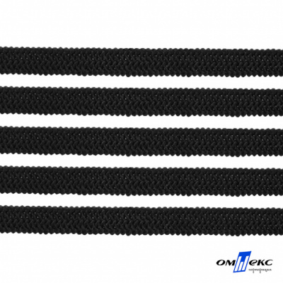 Лента эластичная вязанная (резинка) 4 мм (200+/-1 м) 400 гр/м2 черная бобина "ОМТЕКС" - купить в Новокуйбышевске. Цена: 1.78 руб.