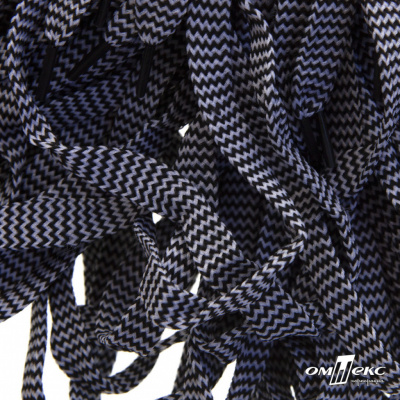 Шнурки #107-07, плоские 130 см, двухцветные цв.серый/чёрный - купить в Новокуйбышевске. Цена: 23.03 руб.