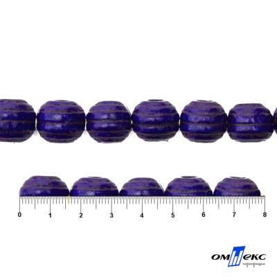 0309-Бусины деревянные "ОмТекс", 16 мм, упак.50+/-3шт, цв.018-фиолет - купить в Новокуйбышевске. Цена: 62.22 руб.