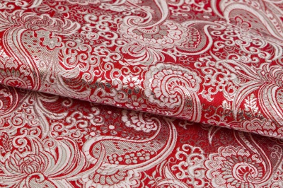 Ткань костюмная жаккард, 135 гр/м2, шир.150см, цвет красный№3 - купить в Новокуйбышевске. Цена 441.94 руб.