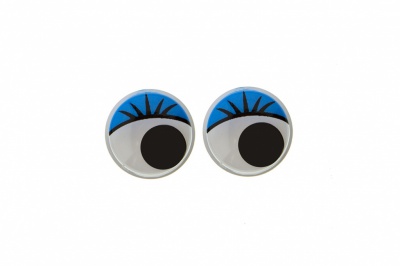 Глазки для игрушек, круглые, с бегающими зрачками, 8 мм/упак.50+/-2 шт, цв. -синий - купить в Новокуйбышевске. Цена: 59.05 руб.