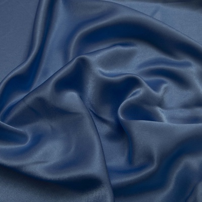 Поли креп-сатин 16-4132, 125 (+/-5) гр/м2, шир.150см, цвет голубой - купить в Новокуйбышевске. Цена 155.57 руб.