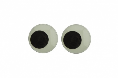 Глазки для игрушек, круглые, с бегающими зрачками, 18 мм/упак.50+/-2 шт, цв. -черно-белые - купить в Новокуйбышевске. Цена: 41.81 руб.