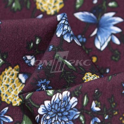 Плательная ткань "Фламенко" 4.1, 80 гр/м2, шир.150 см, принт растительный - купить в Новокуйбышевске. Цена 259.21 руб.