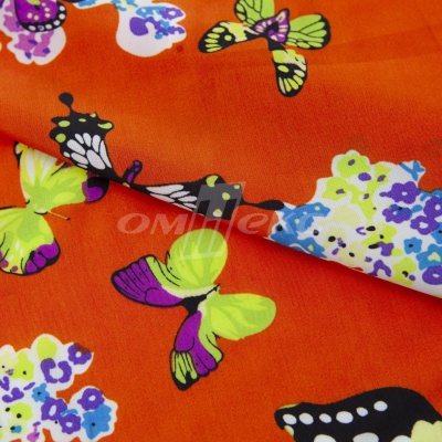 Плательная ткань "Софи" 7.1, 75 гр/м2, шир.150 см, принт бабочки - купить в Новокуйбышевске. Цена 241.49 руб.